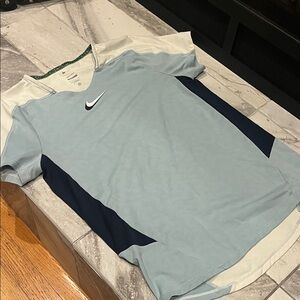 Nike Light Blue and Navy Short Sleeve Tee